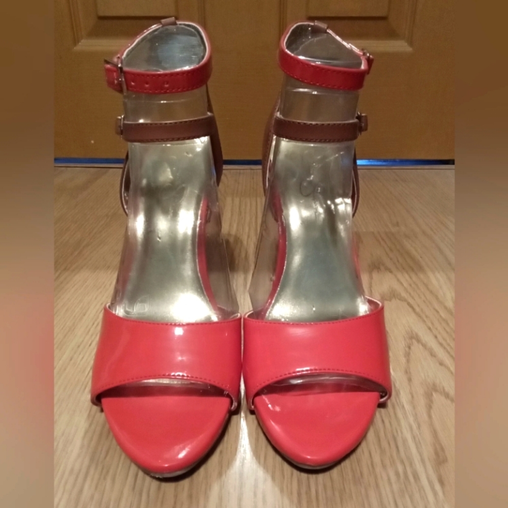 Jessica Simpson tomato red high heels size 9M